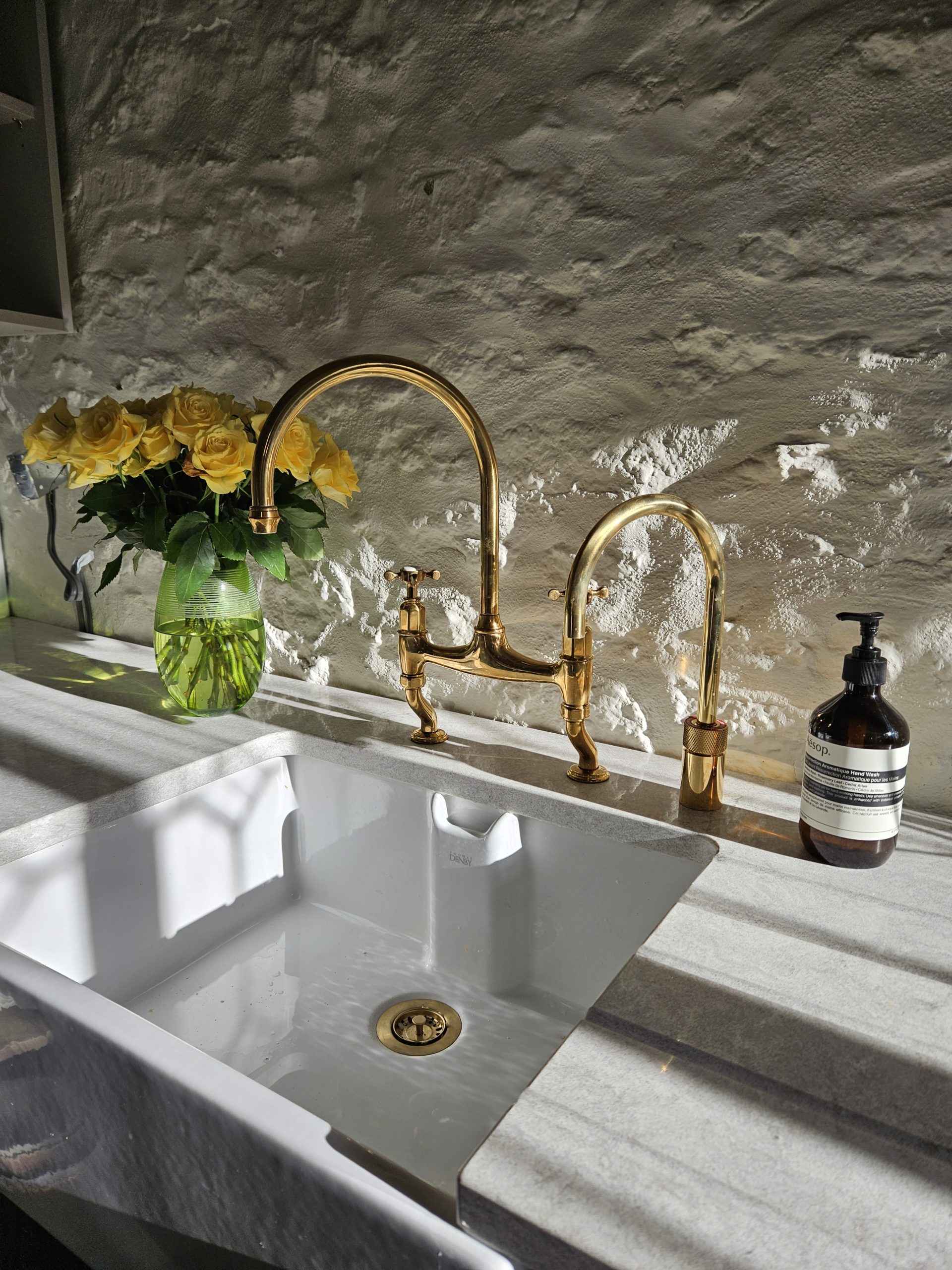 brass kitchen taps