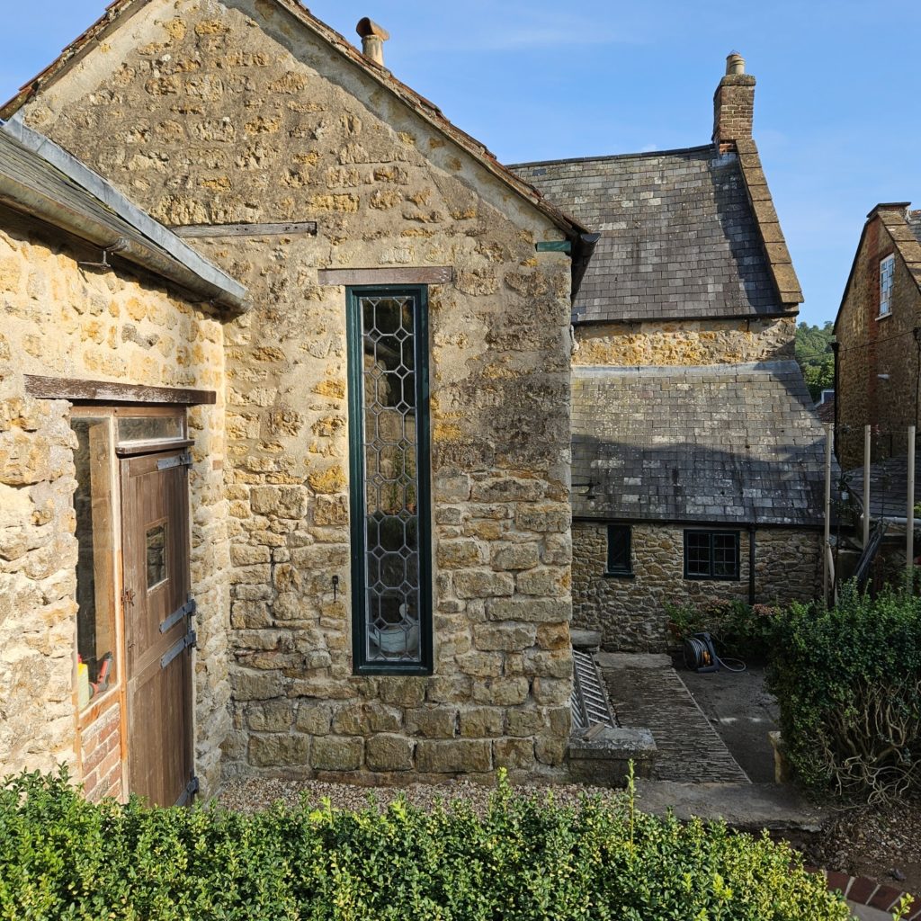 listed stone house